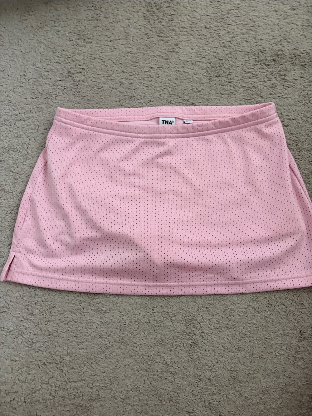 Aritzia Pink Perforated Athletic Mini Skirt